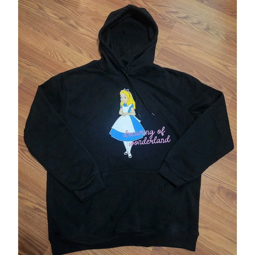 Disney Alice In Wonderland Hoodie L Black 2014 Dreaming Wonderland Stay Curious